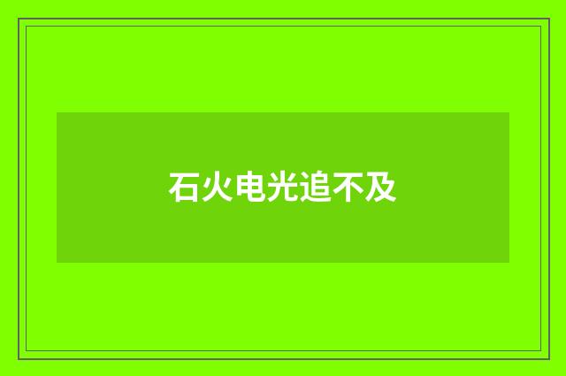 石火电光追不及
