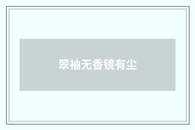 翠袖无香镜有尘