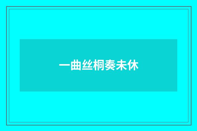 一曲丝桐奏未休