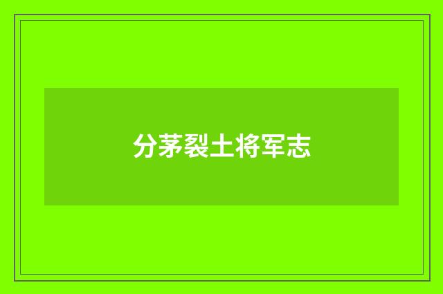 分茅裂土将军志
