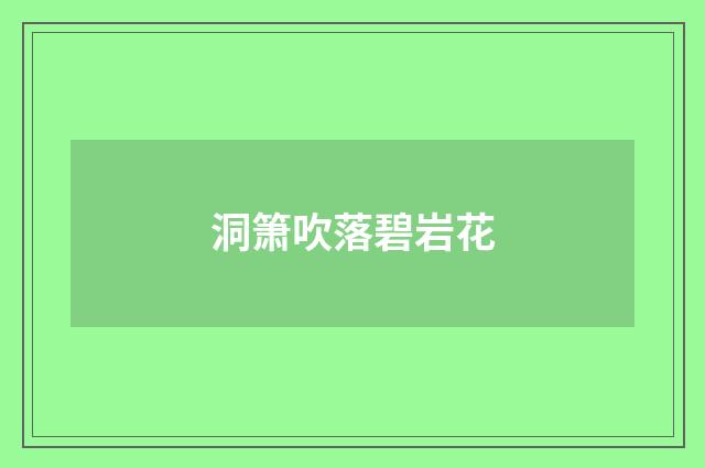 洞箫吹落碧岩花
