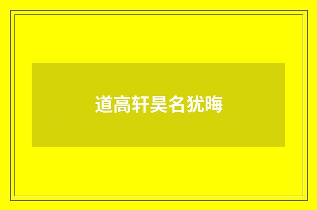 道高轩昊名犹晦