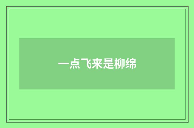 一点飞来是柳绵