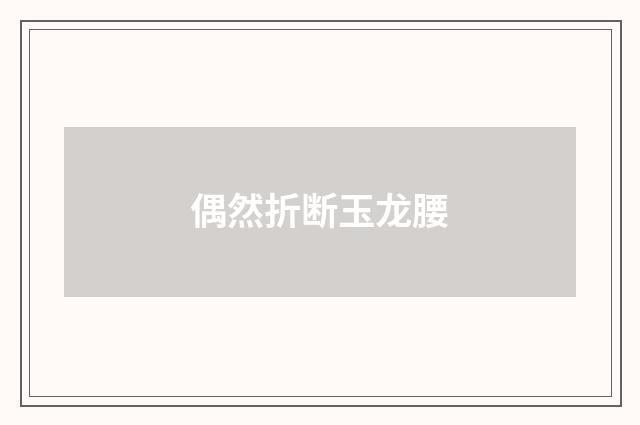 偶然折断玉龙腰