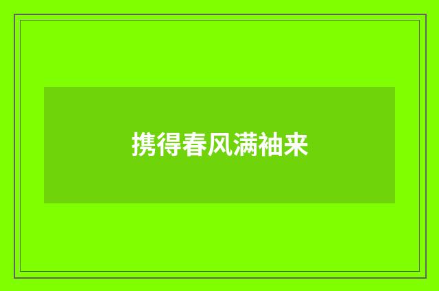 携得春风满袖来