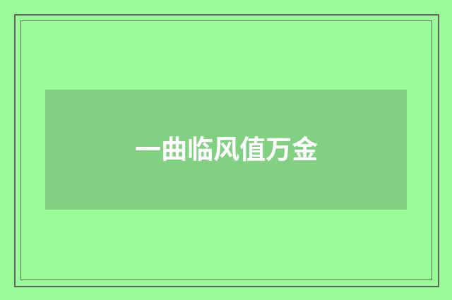 一曲临风值万金