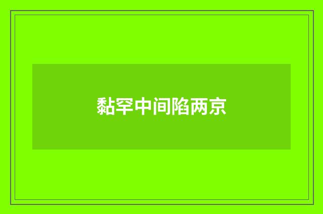黏罕中间陷两京
