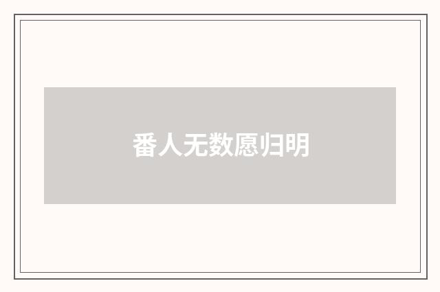 番人无数愿归明