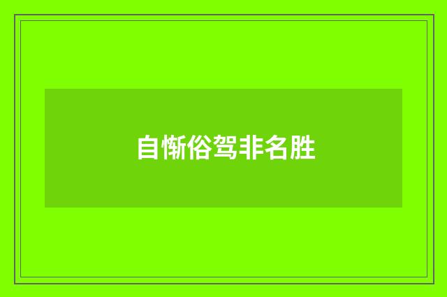 自惭俗驾非名胜