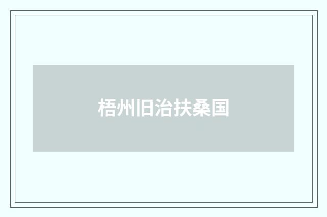 梧州旧治扶桑国