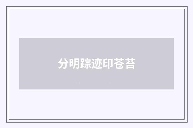 分明踪迹印苍苔