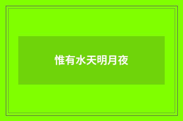 惟有水天明月夜