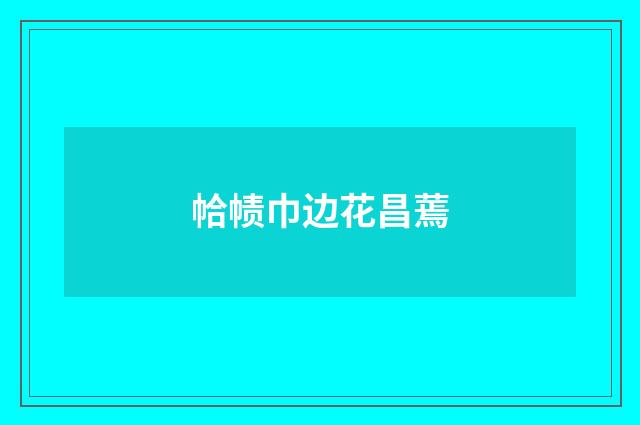 帢帻巾边花昌蔫