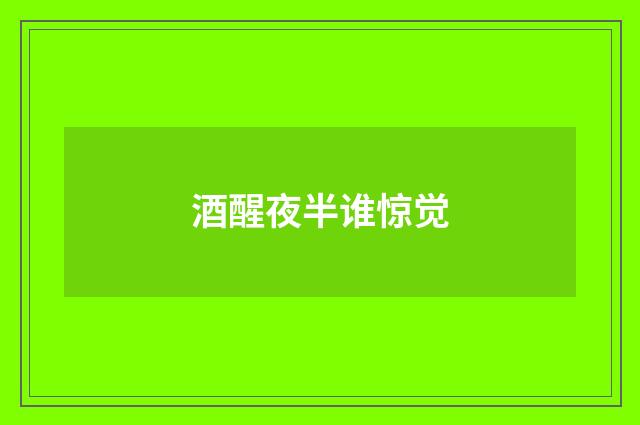 酒醒夜半谁惊觉