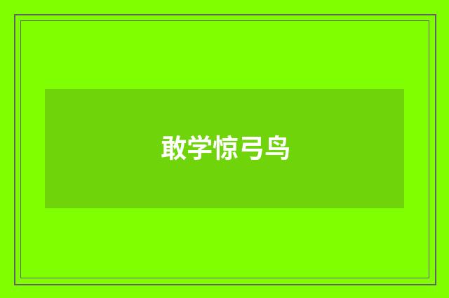 敢学惊弓鸟