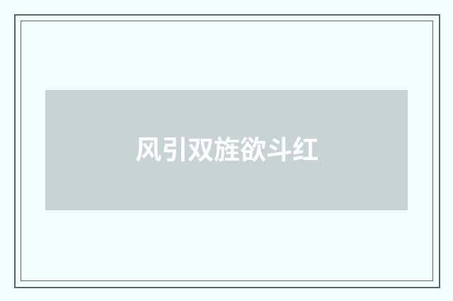 风引双旌欲斗红