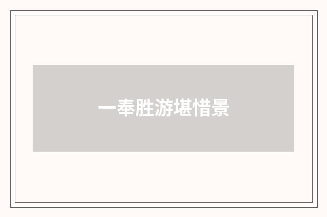 一奉胜游堪惜景