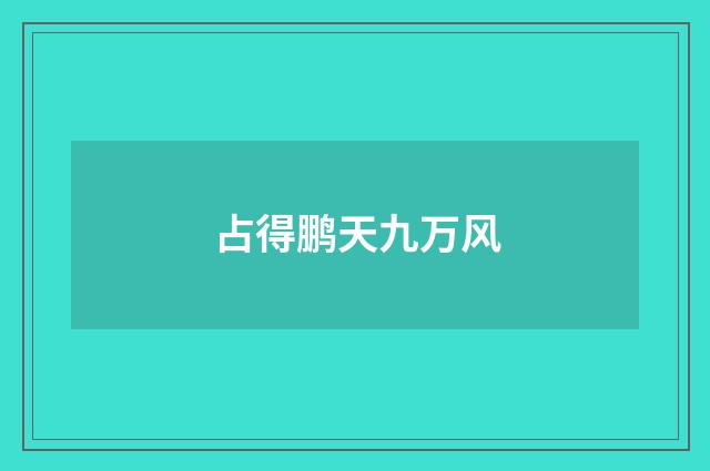 占得鹏天九万风