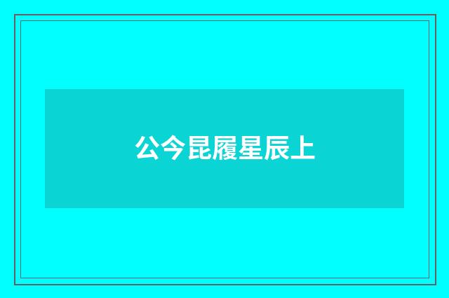 公今昆履星辰上