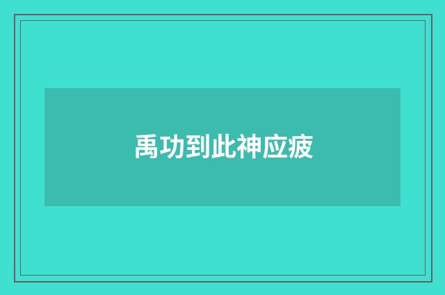 禹功到此神应疲