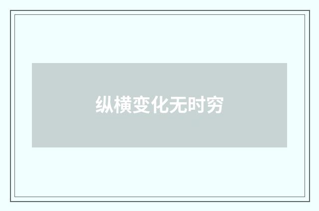 纵横变化无时穷