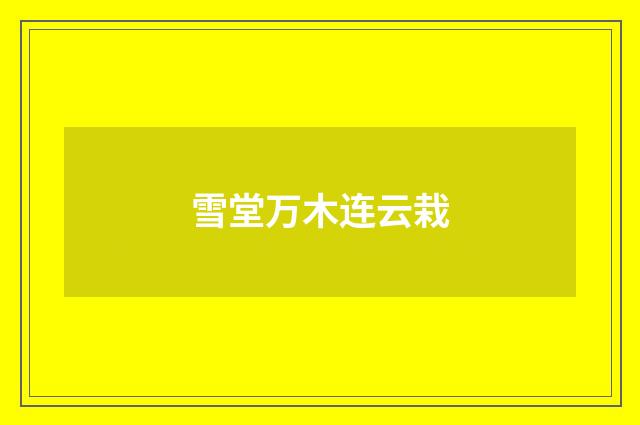 雪堂万木连云栽