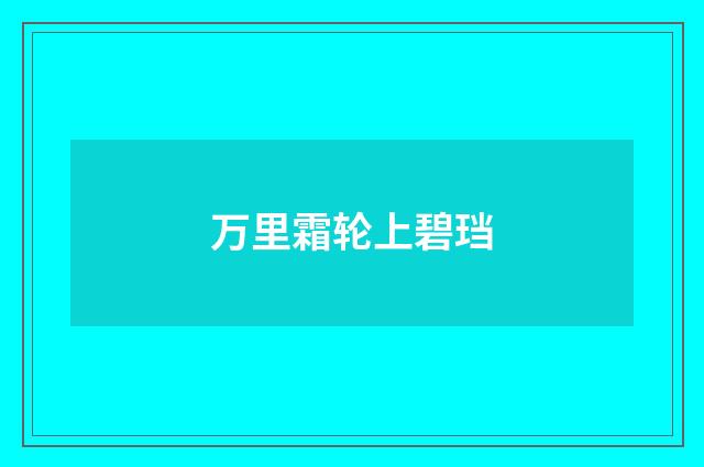 万里霜轮上碧珰