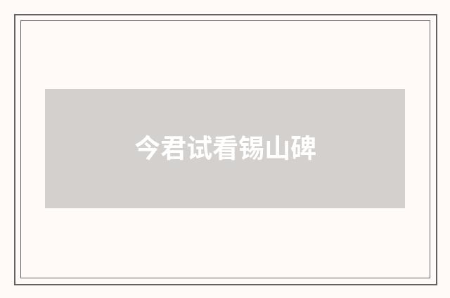 今君试看锡山碑