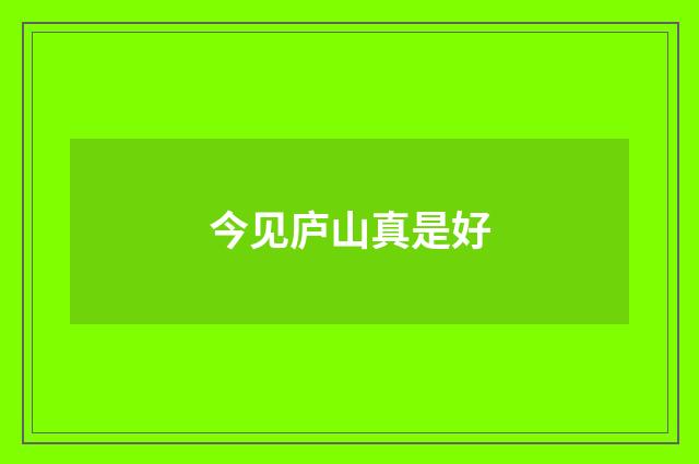 今见庐山真是好