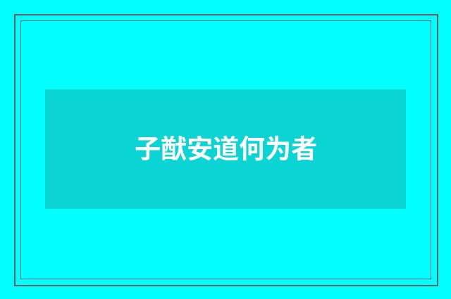 子猷安道何为者