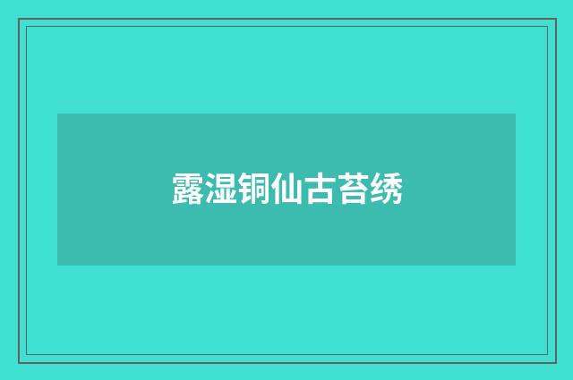 露湿铜仙古苔绣