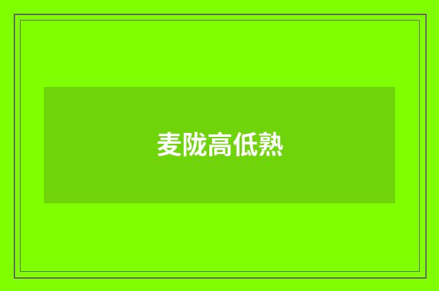 麦陇高低熟