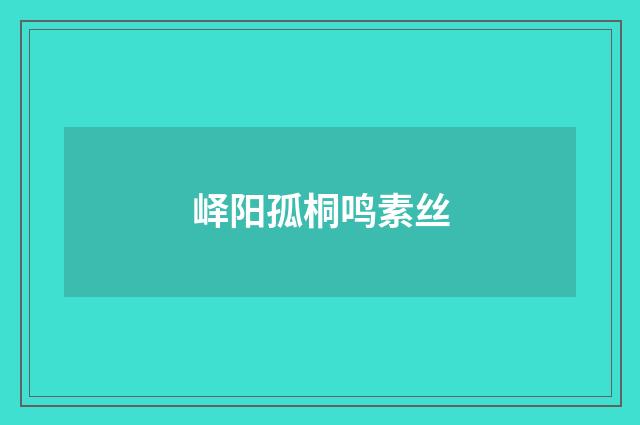 峄阳孤桐鸣素丝