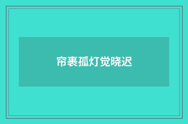 帘裹孤灯觉晓迟