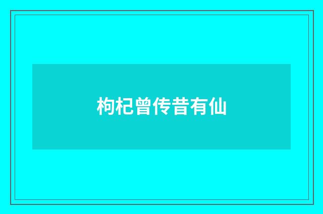 枸杞曾传昔有仙
