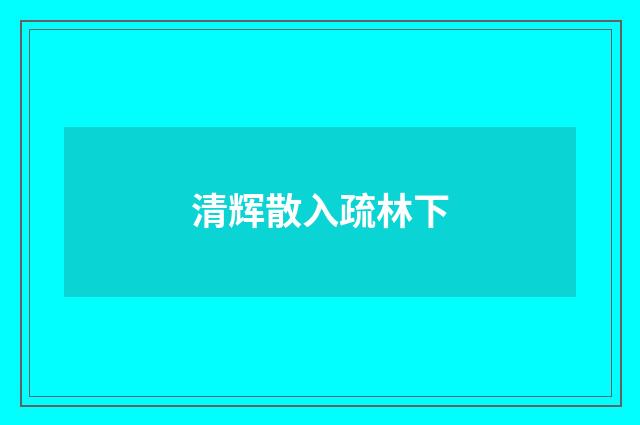 清辉散入疏林下