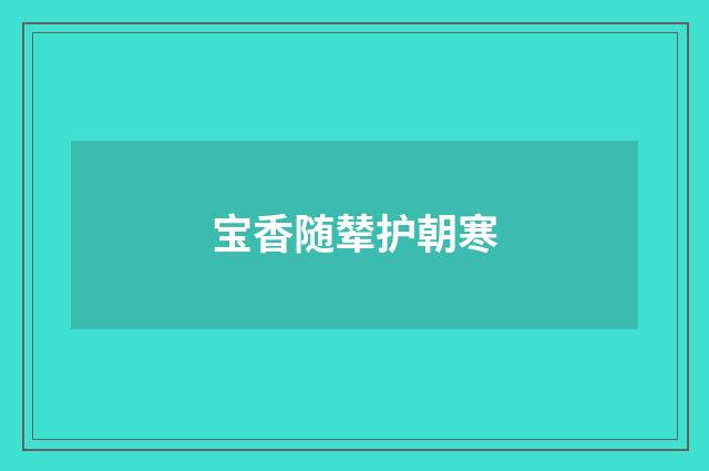 宝香随辇护朝寒