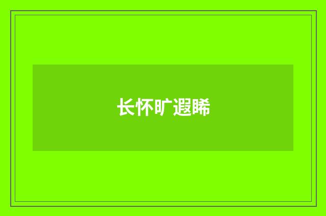长怀旷遐睎