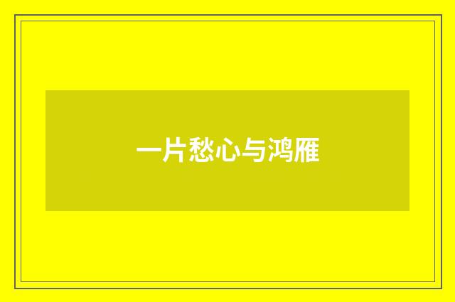一片愁心与鸿雁