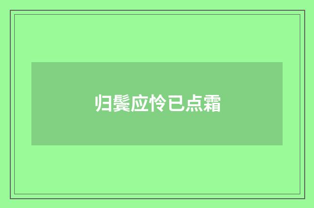 归鬓应怜已点霜