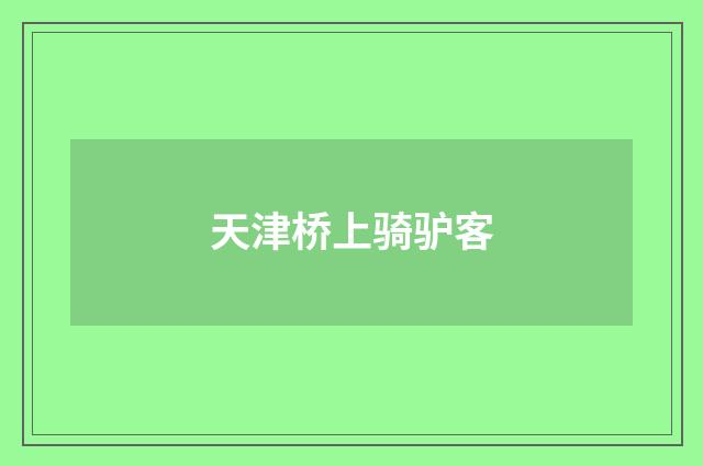 天津桥上骑驴客