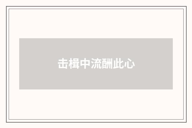 击楫中流酬此心