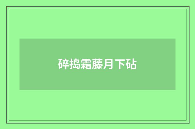 碎捣霜藤月下砧