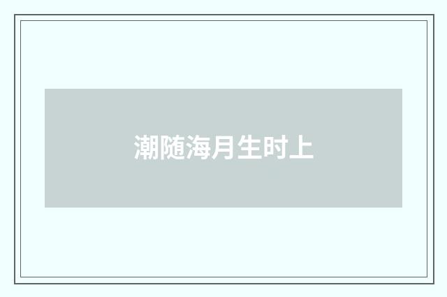 潮随海月生时上