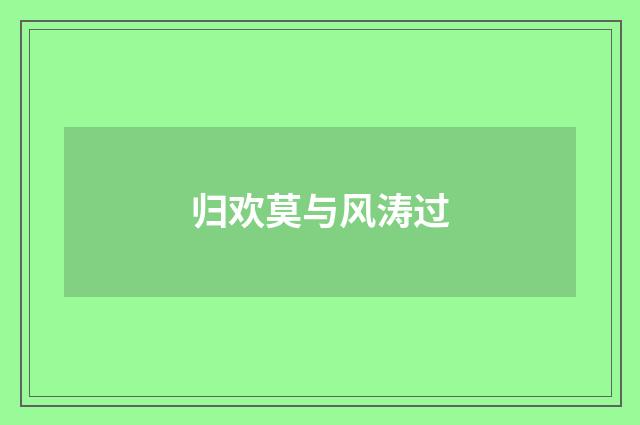 归欢莫与风涛过