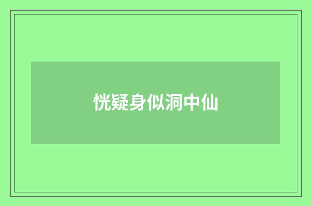 恍疑身似洞中仙