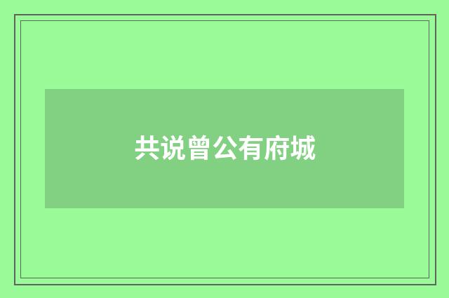 共说曾公有府城