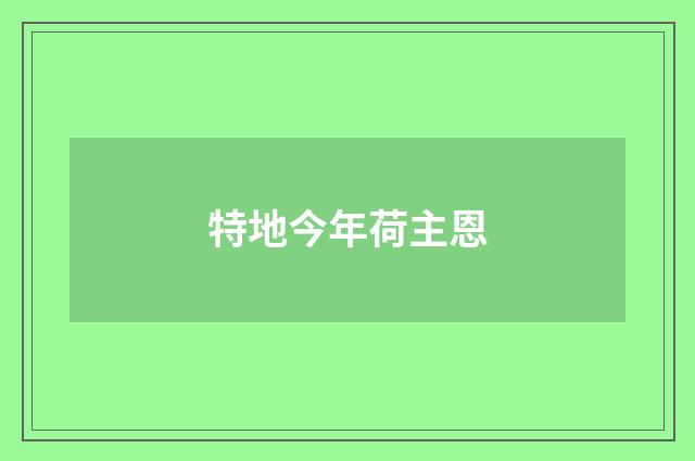 特地今年荷主恩
