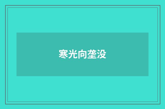 寒光向垄没