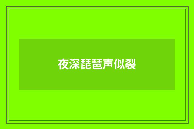 夜深琵琶声似裂